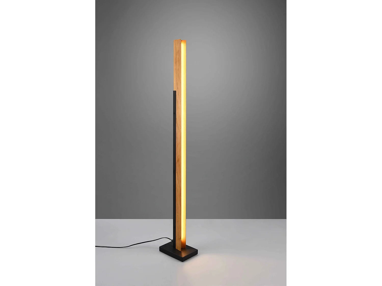 Piantana LED, legno e metallo, nero, H 120 cm, Kerala