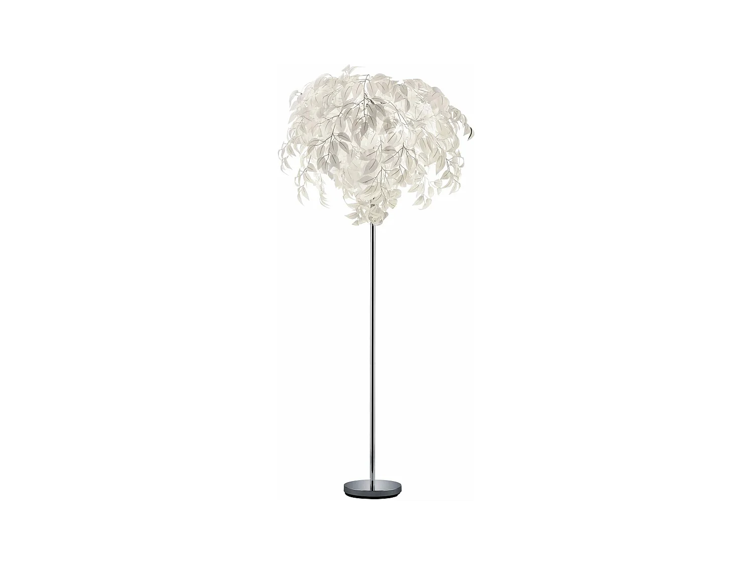 Piantana, base metallo, bianco, H 180 cm, Leavy