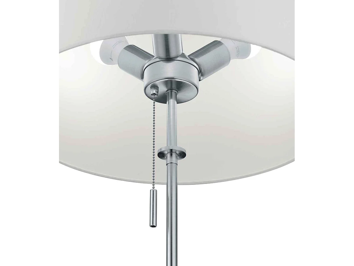 Piantana regolabile, metallo, acciaio satinato e bianco, H 140-180 cm, Lyon