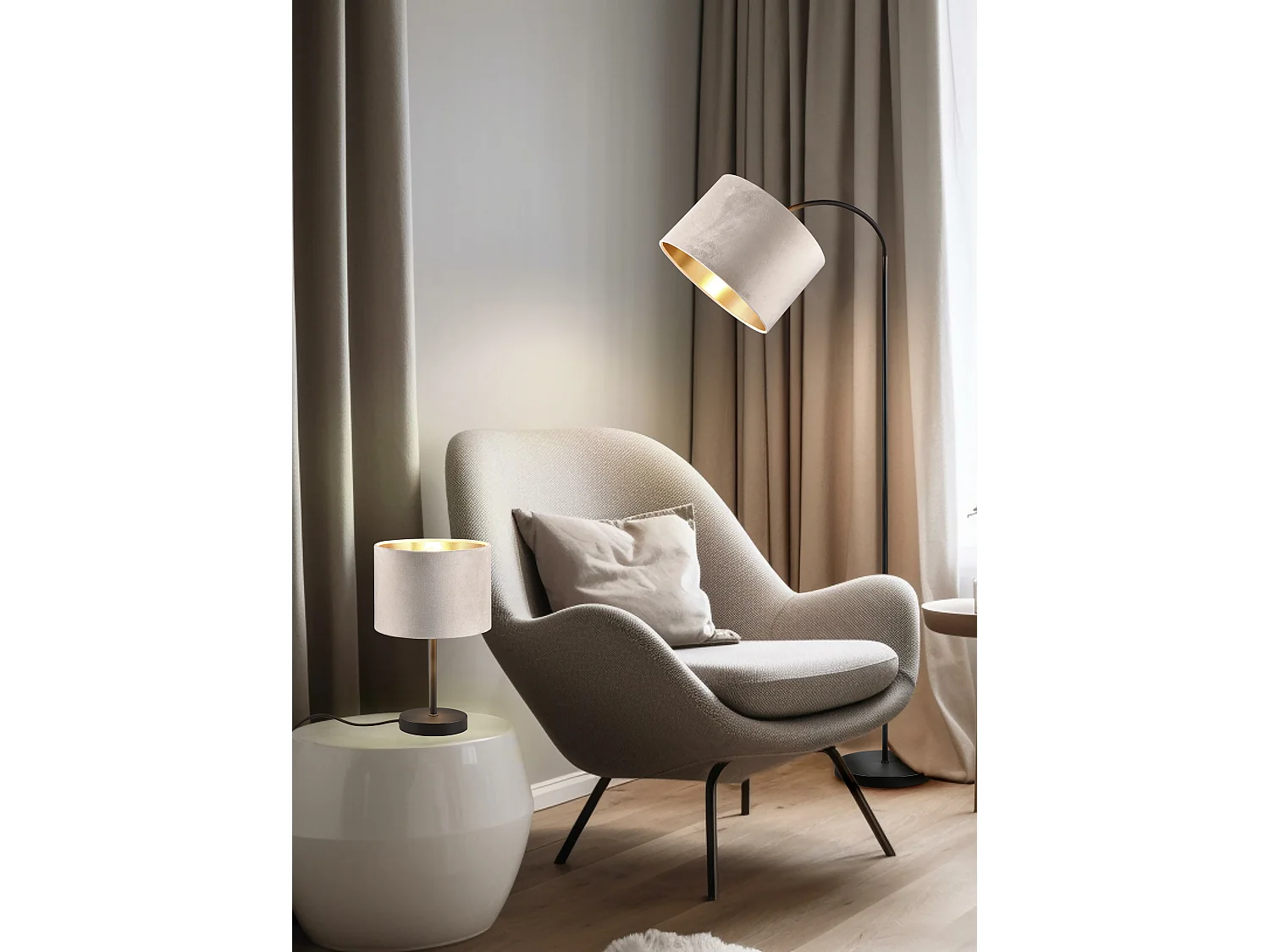 Vloerlamp JULIETA - 35x35x156 cm - Beige