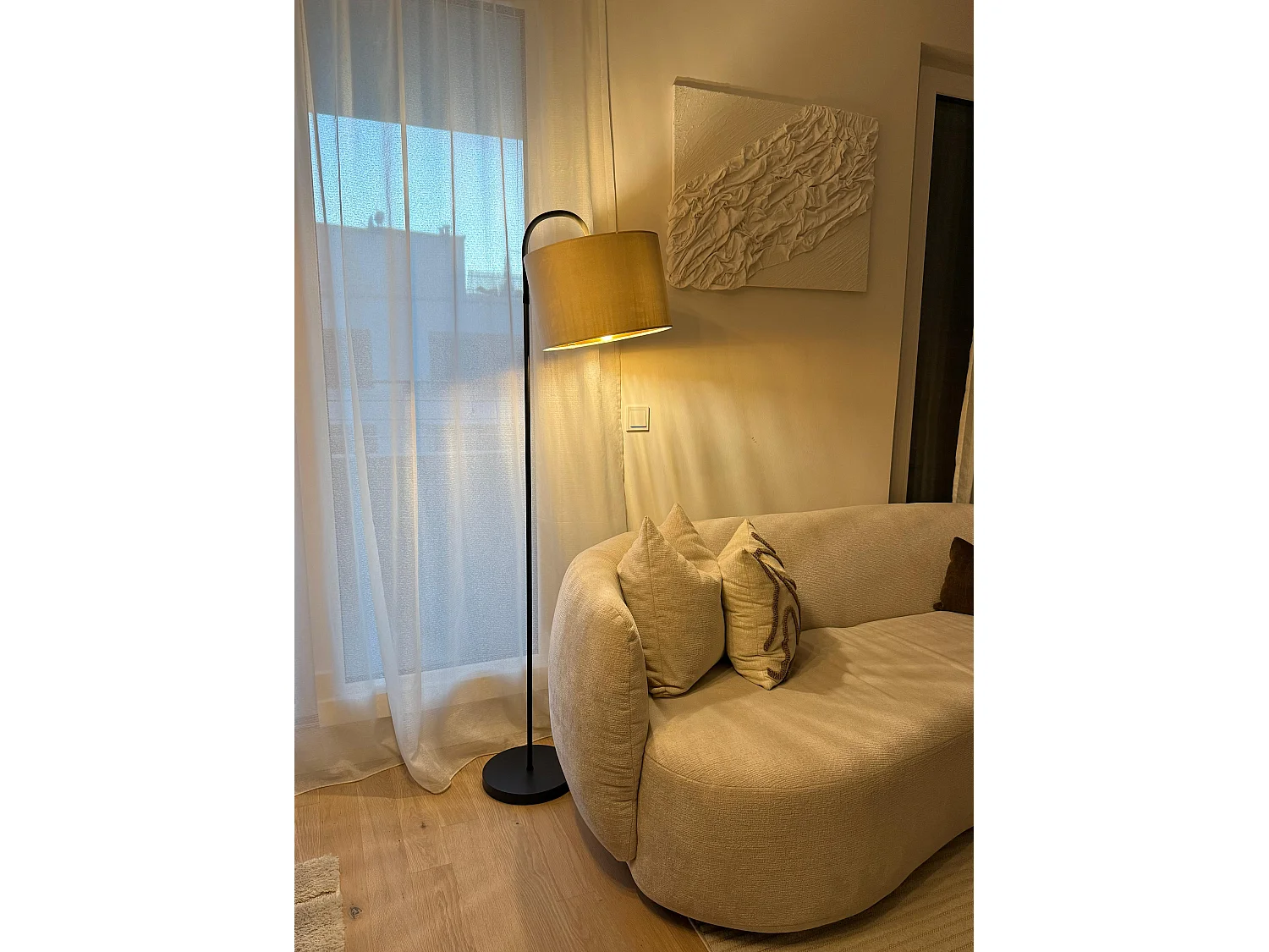 Vloerlamp JULIETA - 35x35x156 cm - Beige