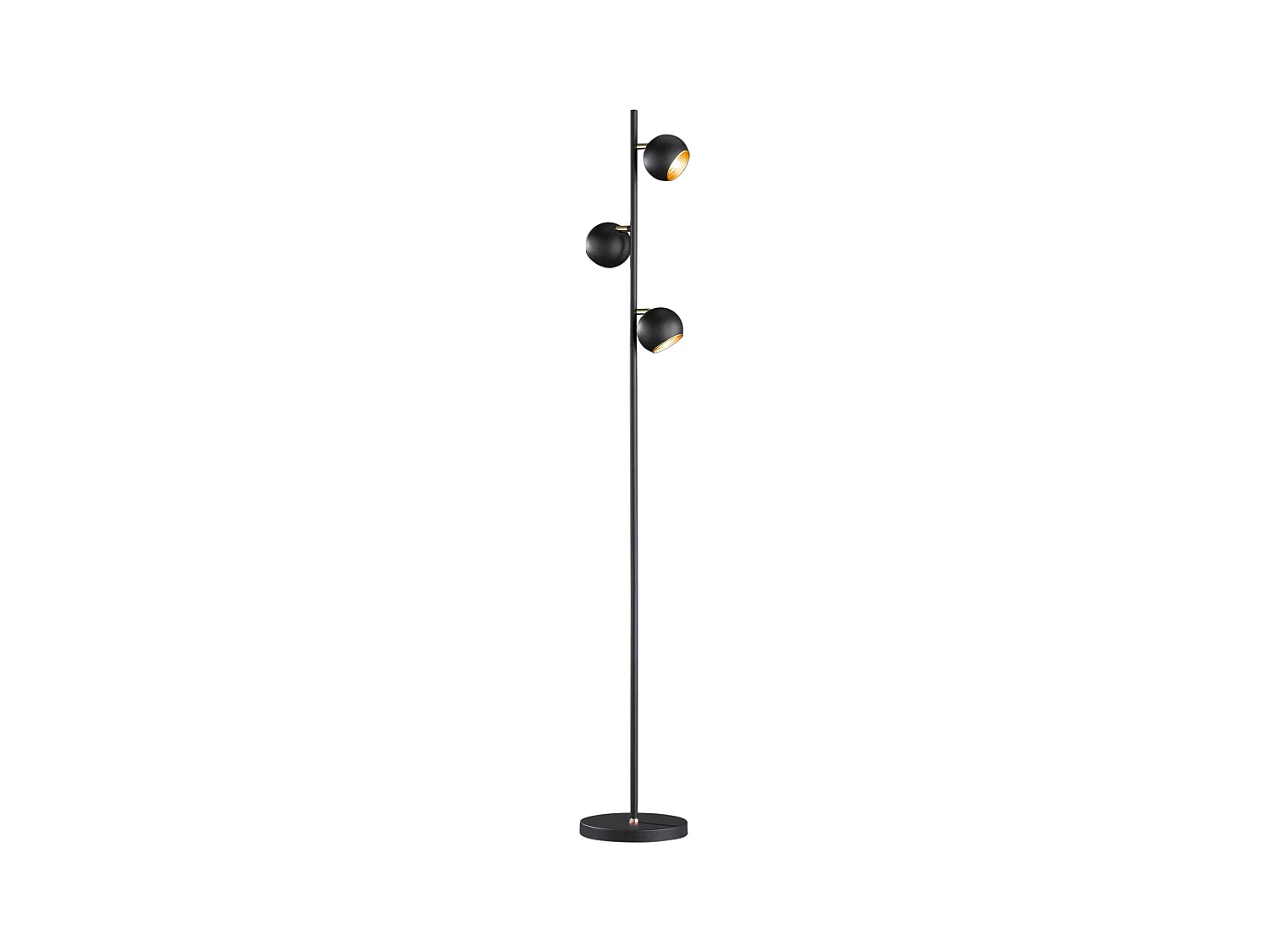 Piantana 3 diffusori, metallo, nero e oro, H 155 cm, Dakota