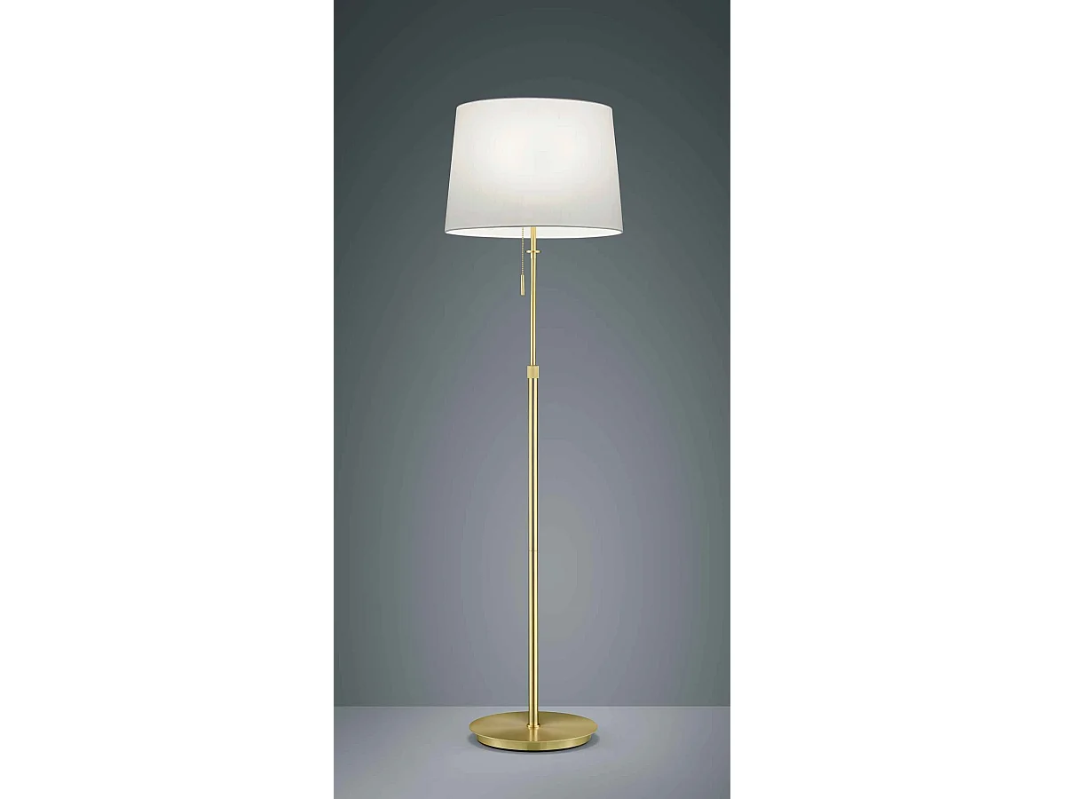 Piantana 3 lampadine, metallo, ottone satinato e bianco, H 180 cm, Lyon