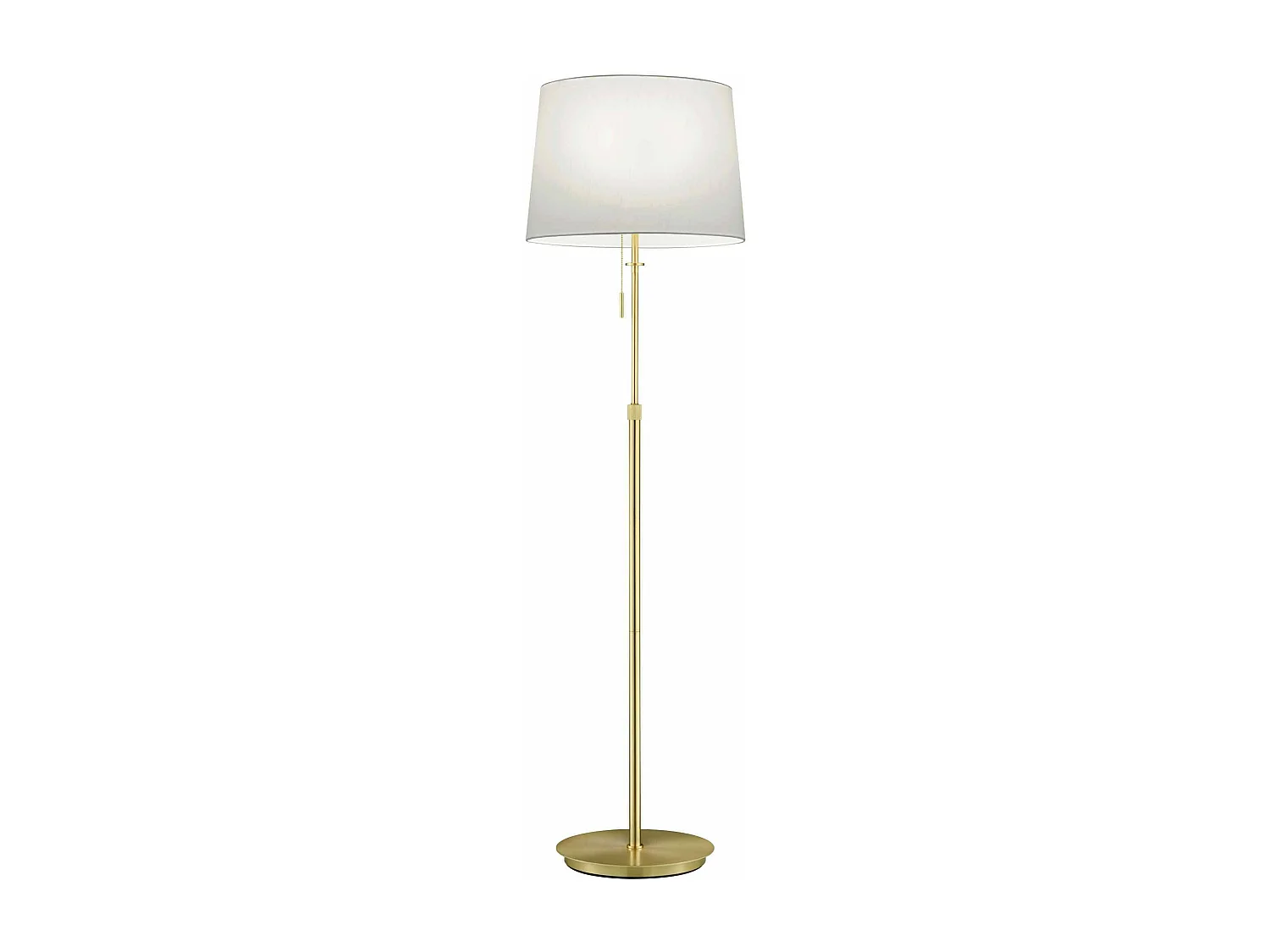 Piantana 3 lampadine, metallo, ottone satinato e bianco, H 180 cm, Lyon