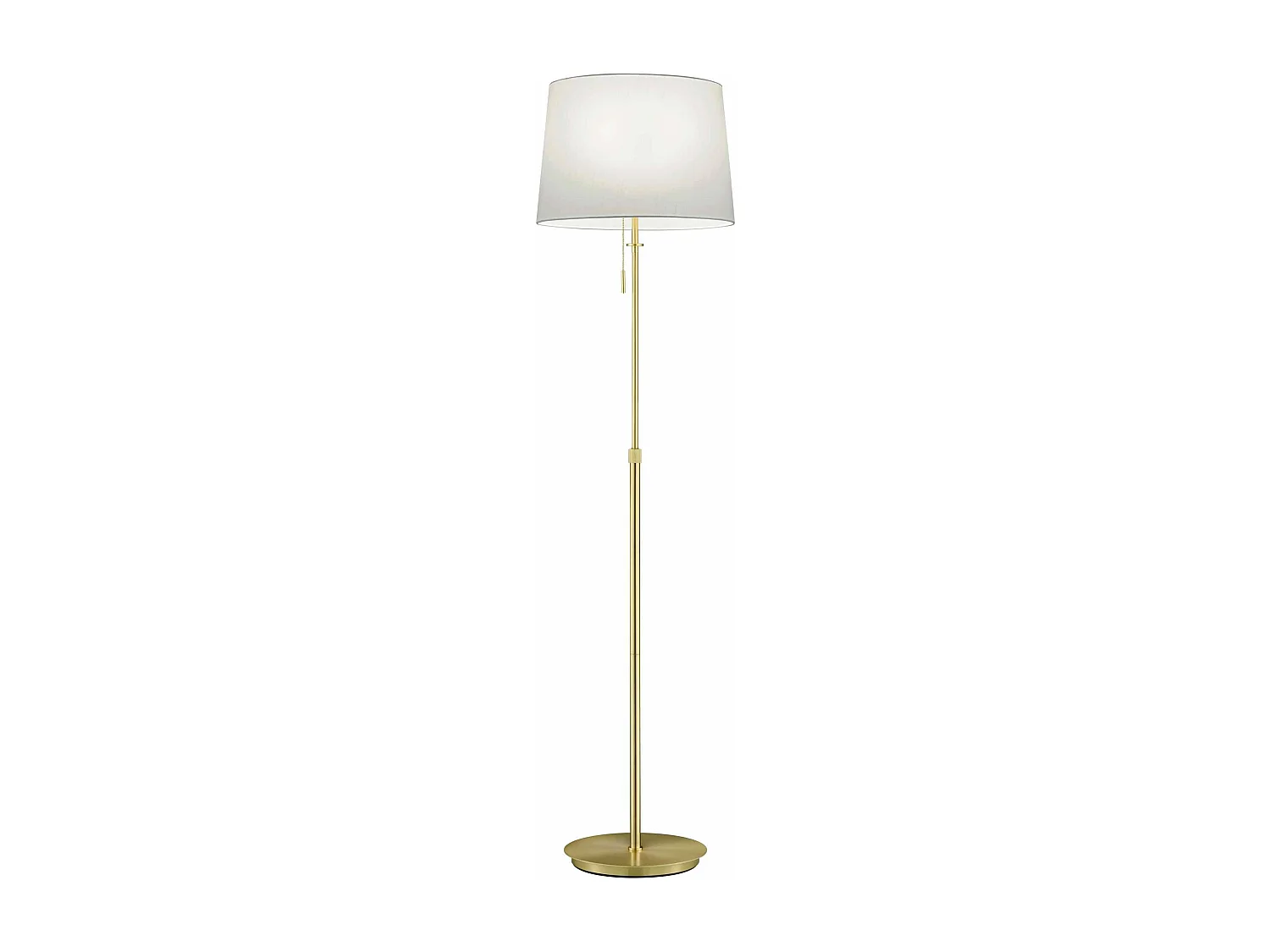 Piantana 3 lampadine, metallo, ottone satinato e bianco, H 180 cm, Lyon