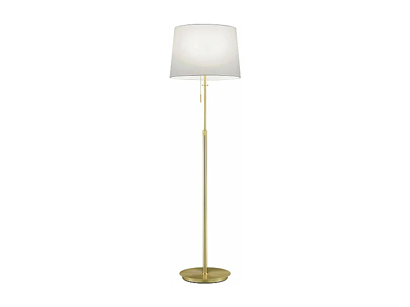 Piantana 3 lampadine, metallo, ottone satinato e bianco, H 180 cm, Lyon
