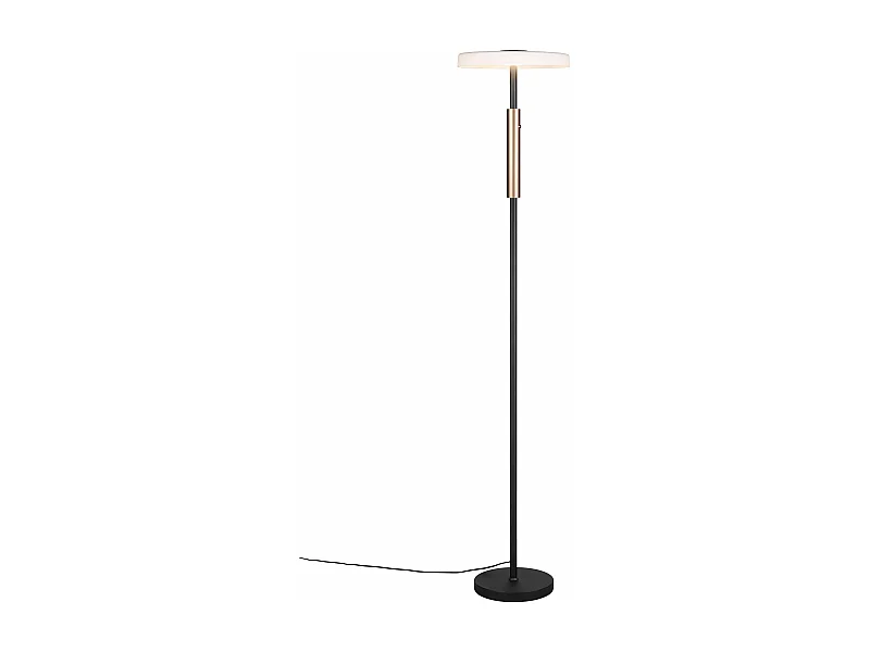 Piantana LED, metallo e vetro, caffè e bianco, H 130 cm, Celeste