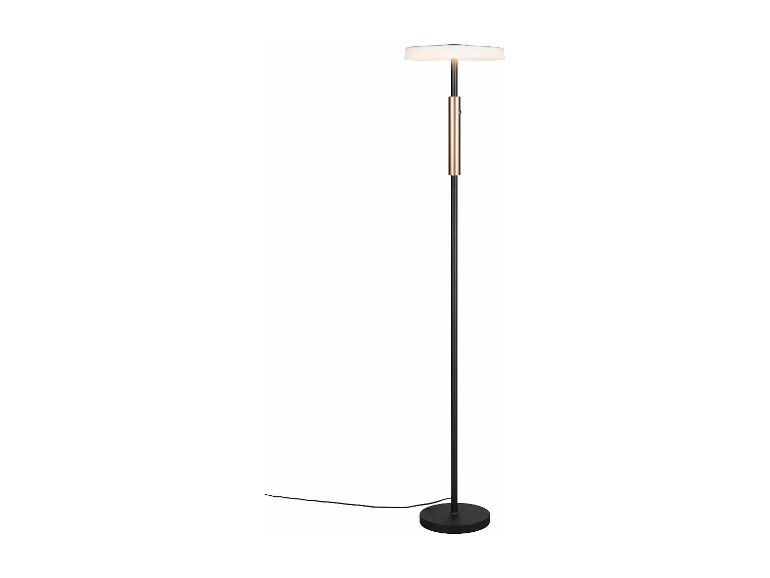 Piantana LED, metallo e vetro, caffè e bianco, H 130 cm, Celeste