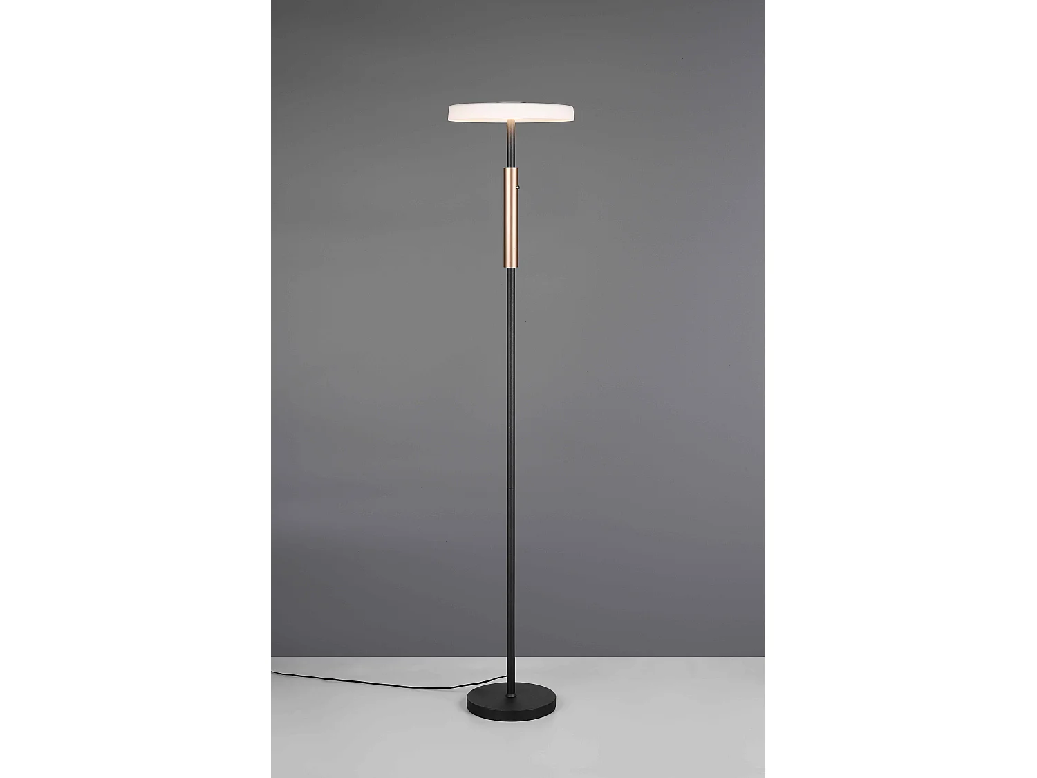 Piantana LED, metallo e vetro, caffè e bianco, H 130 cm, Celeste