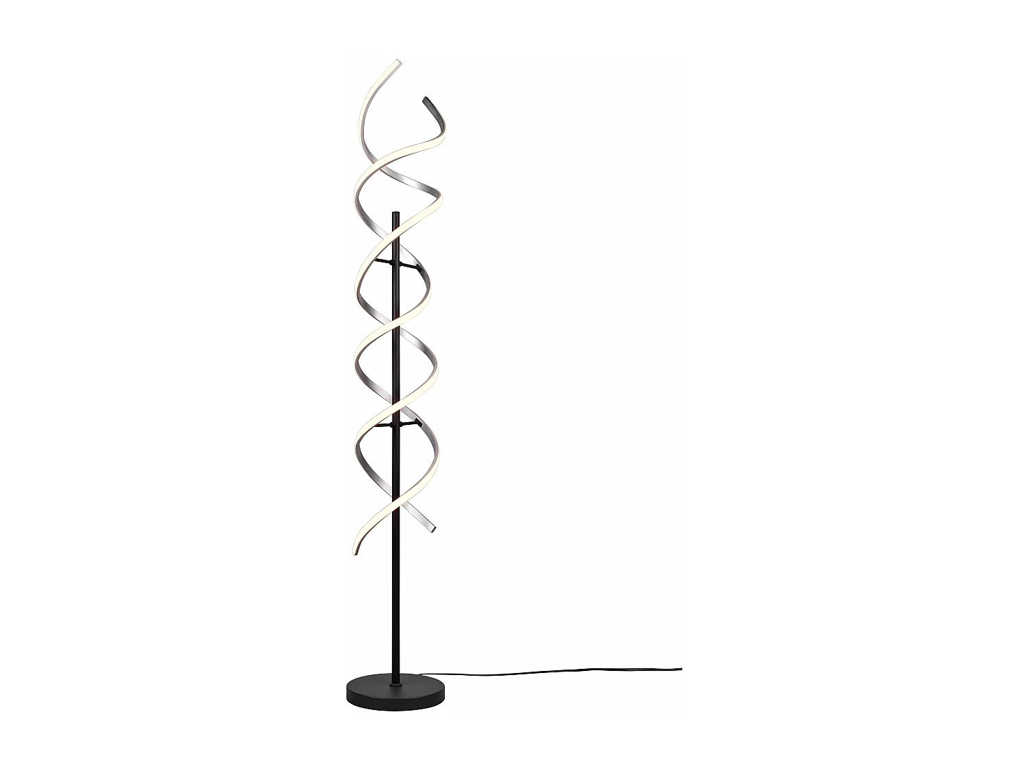Piantana LED a spirale, metallo, alluminio e nero, H 150 cm, Sequence