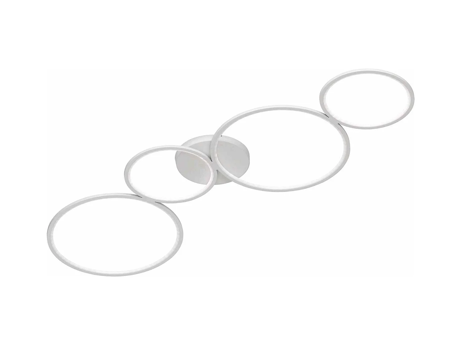 Plafoniera LED 4 cerchi, metallo, bianco opaco, L 97 cm, Rondo