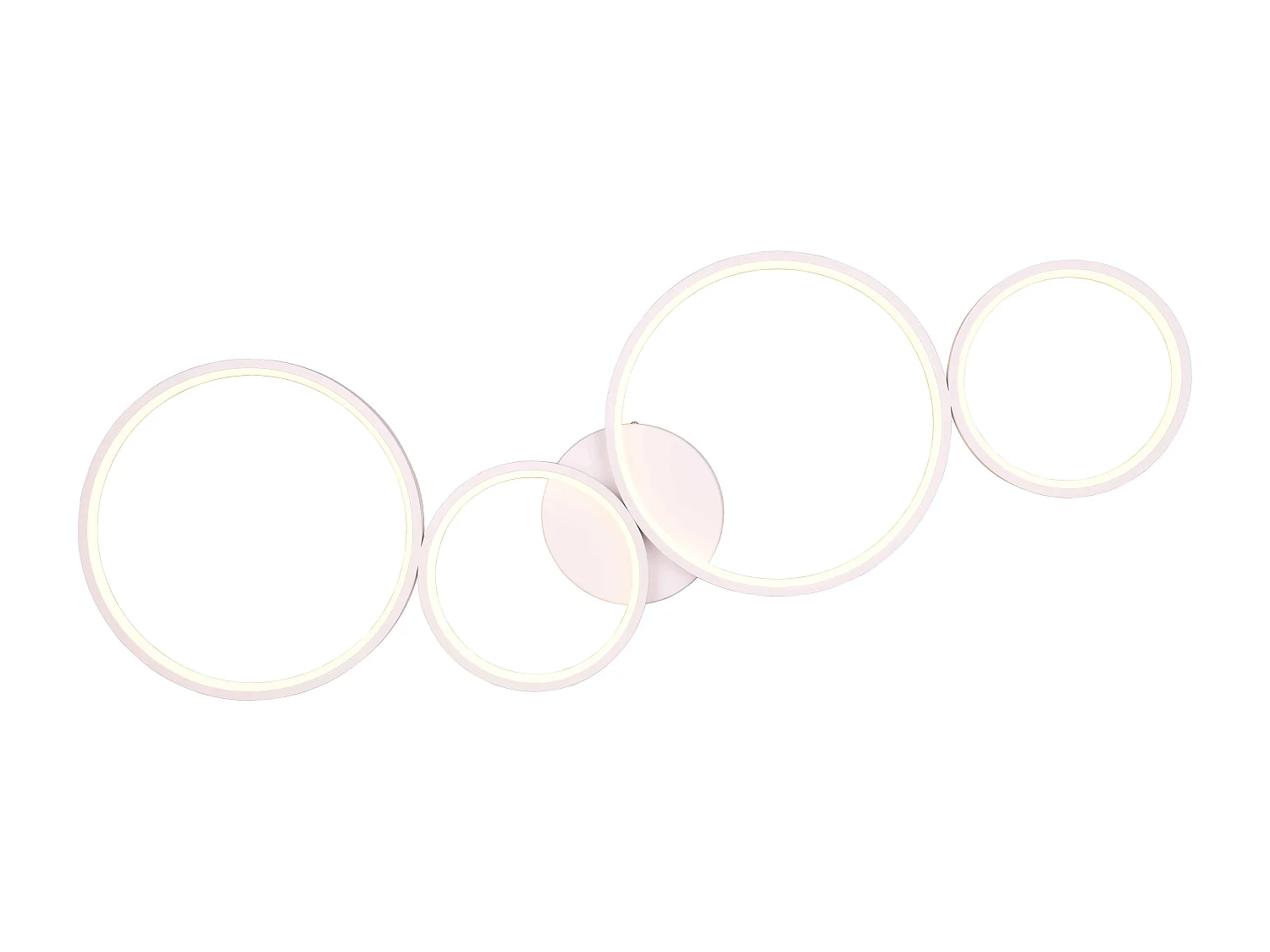 Plafoniera LED 4 cerchi, metallo, bianco opaco, L 97 cm, Rondo