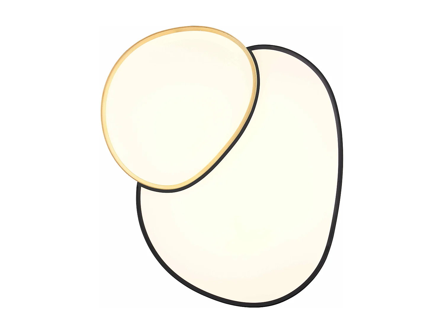 Plafoniera LED forma organica, metallo, nero e oro, L 77 cm, Rise