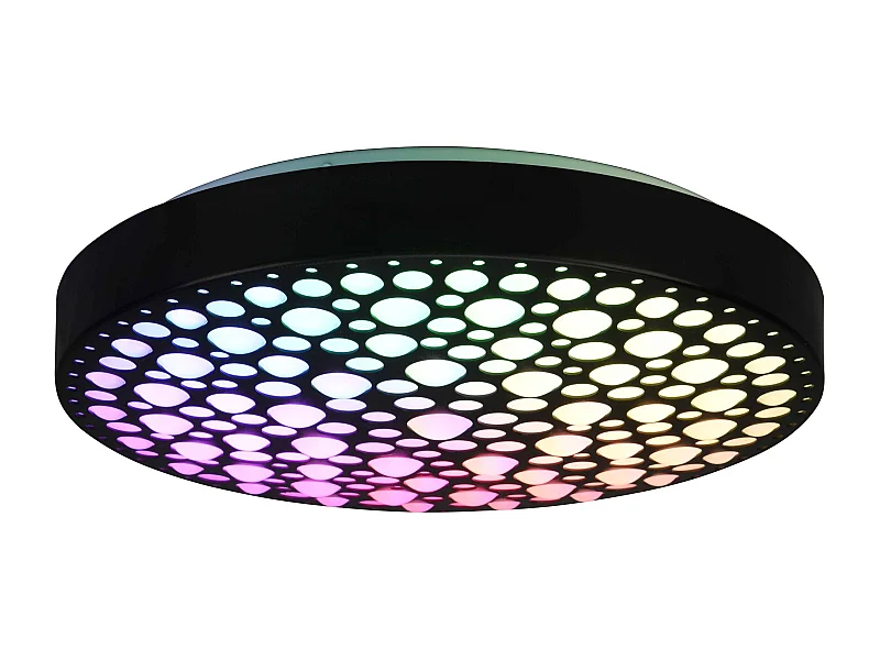 Plafoniera LED RGB, nero effetto cerchi, D 40 cm, Chizu