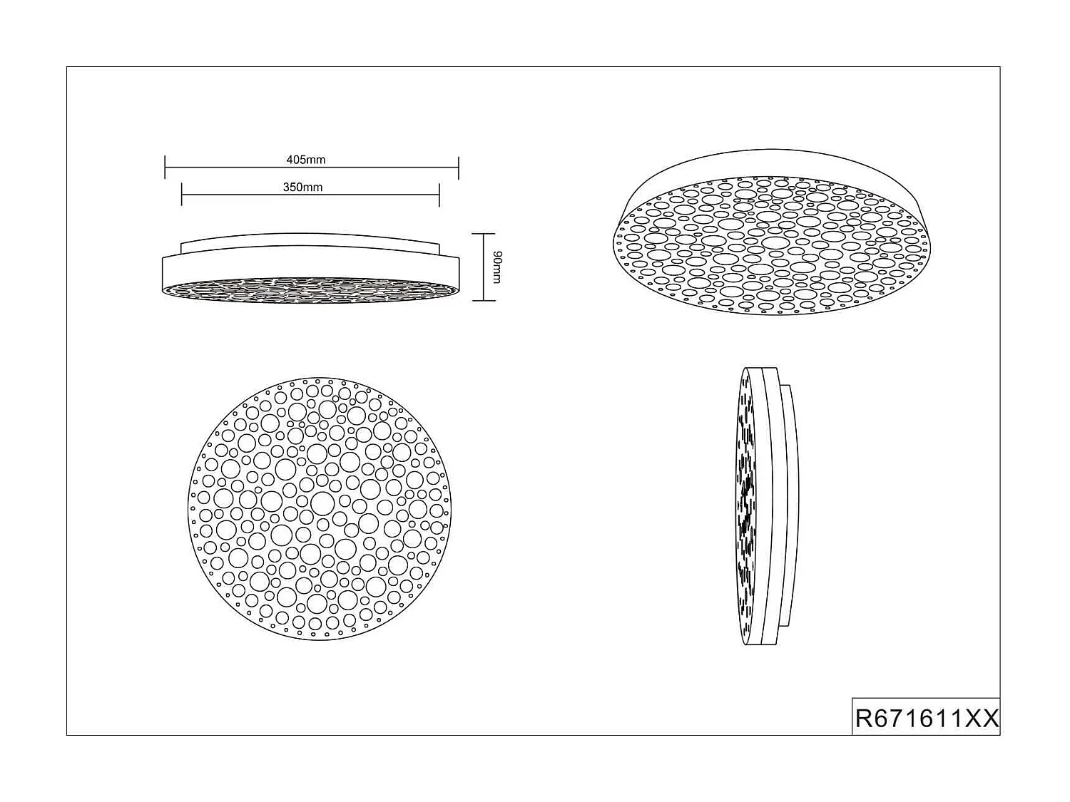 Plafoniera LED RGB, nero effetto cerchi, D 40 cm, Chizu