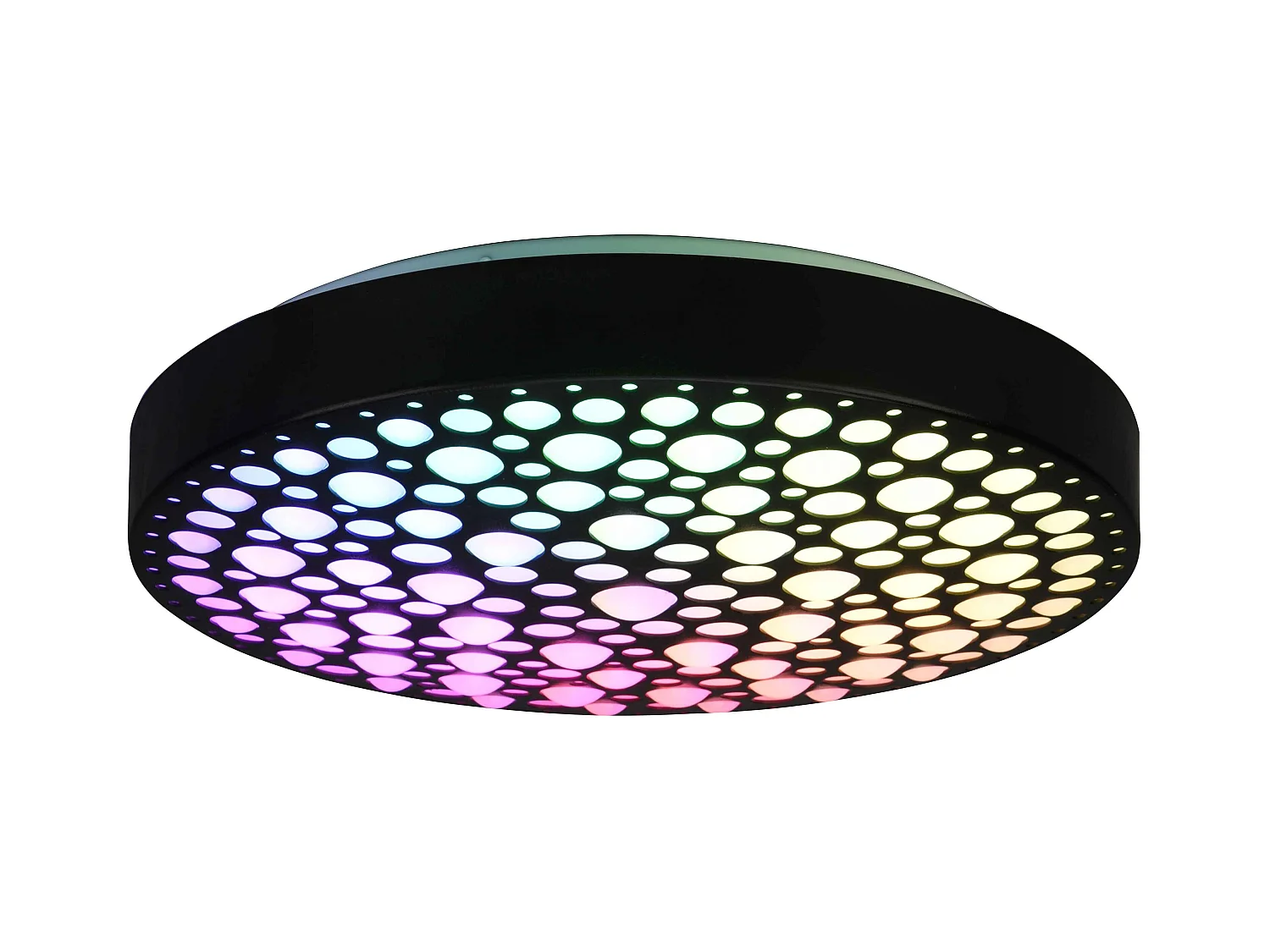 Plafoniera LED RGB, nero effetto cerchi, D 40 cm, Chizu