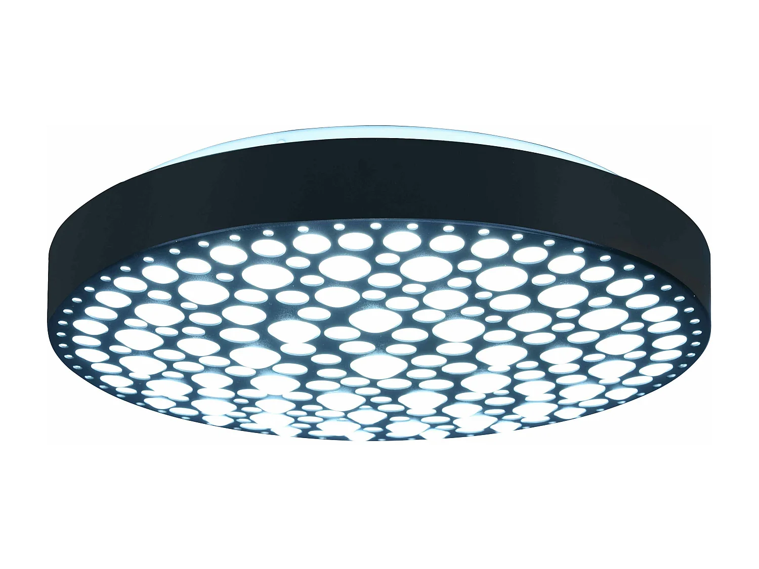 Plafoniera LED RGB, nero effetto cerchi, D 40 cm, Chizu