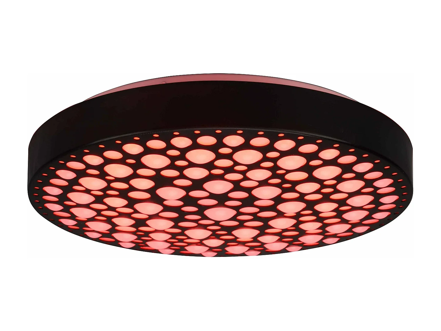 Plafoniera LED RGB, nero effetto cerchi, D 40 cm, Chizu