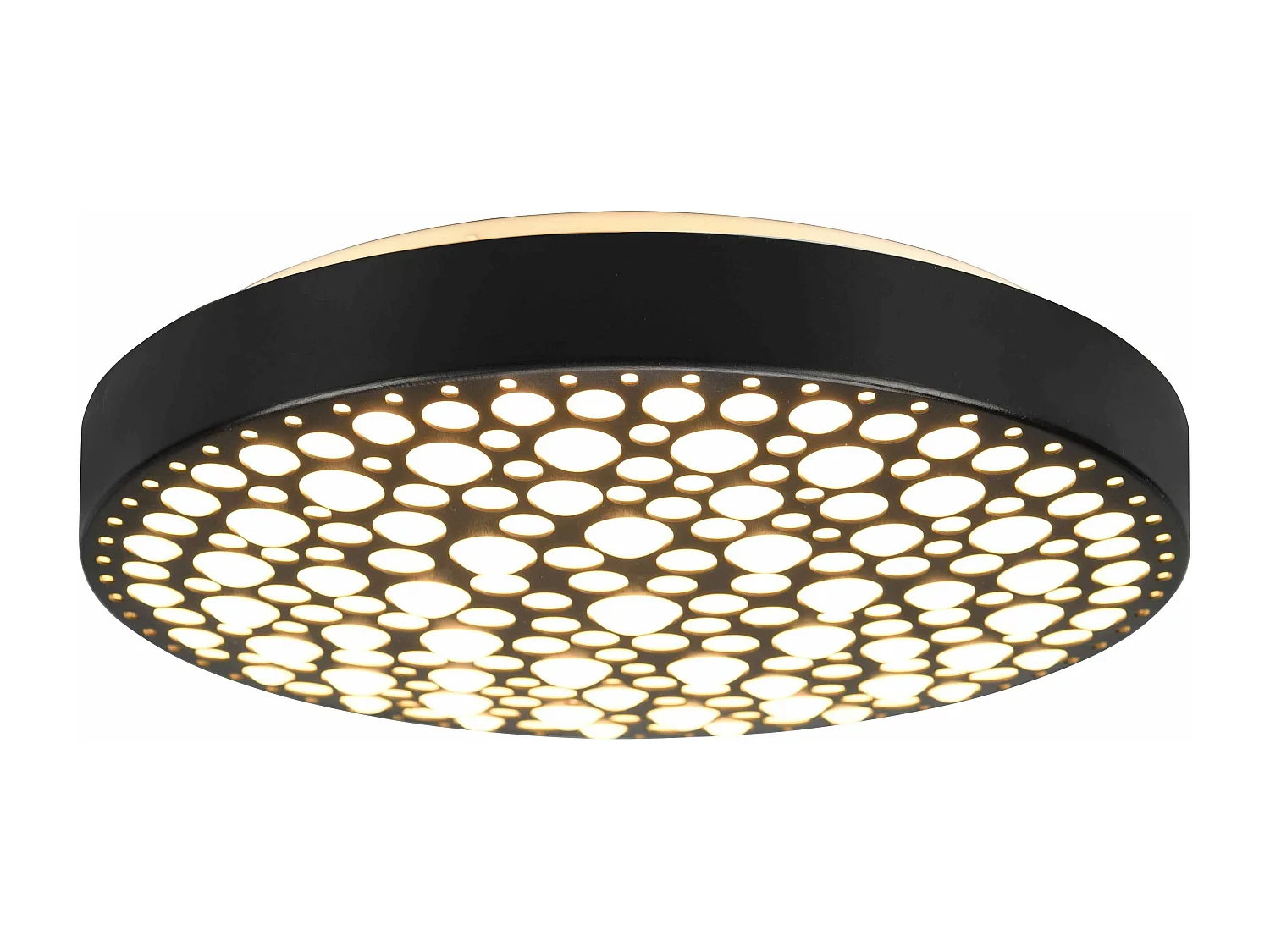 Plafoniera LED RGB, nero effetto cerchi, D 40 cm, Chizu