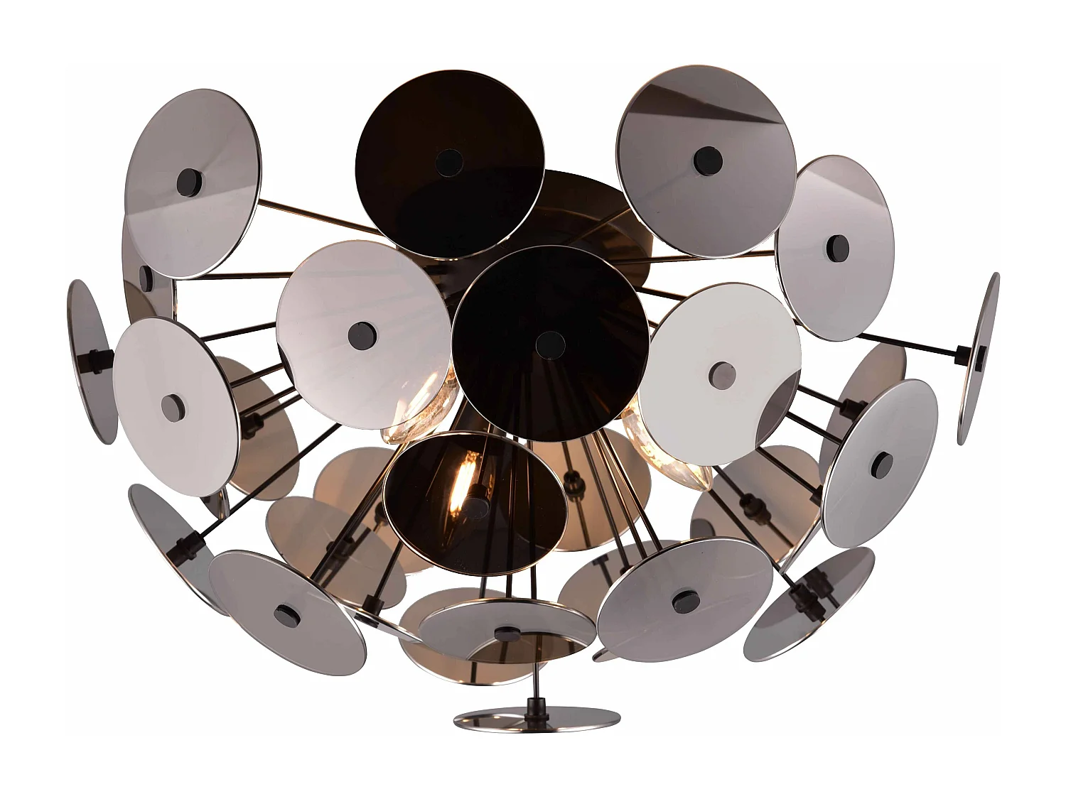 Plafoniera sfera tondi, metallo, nero cromato, D 54 cm, Discalgo