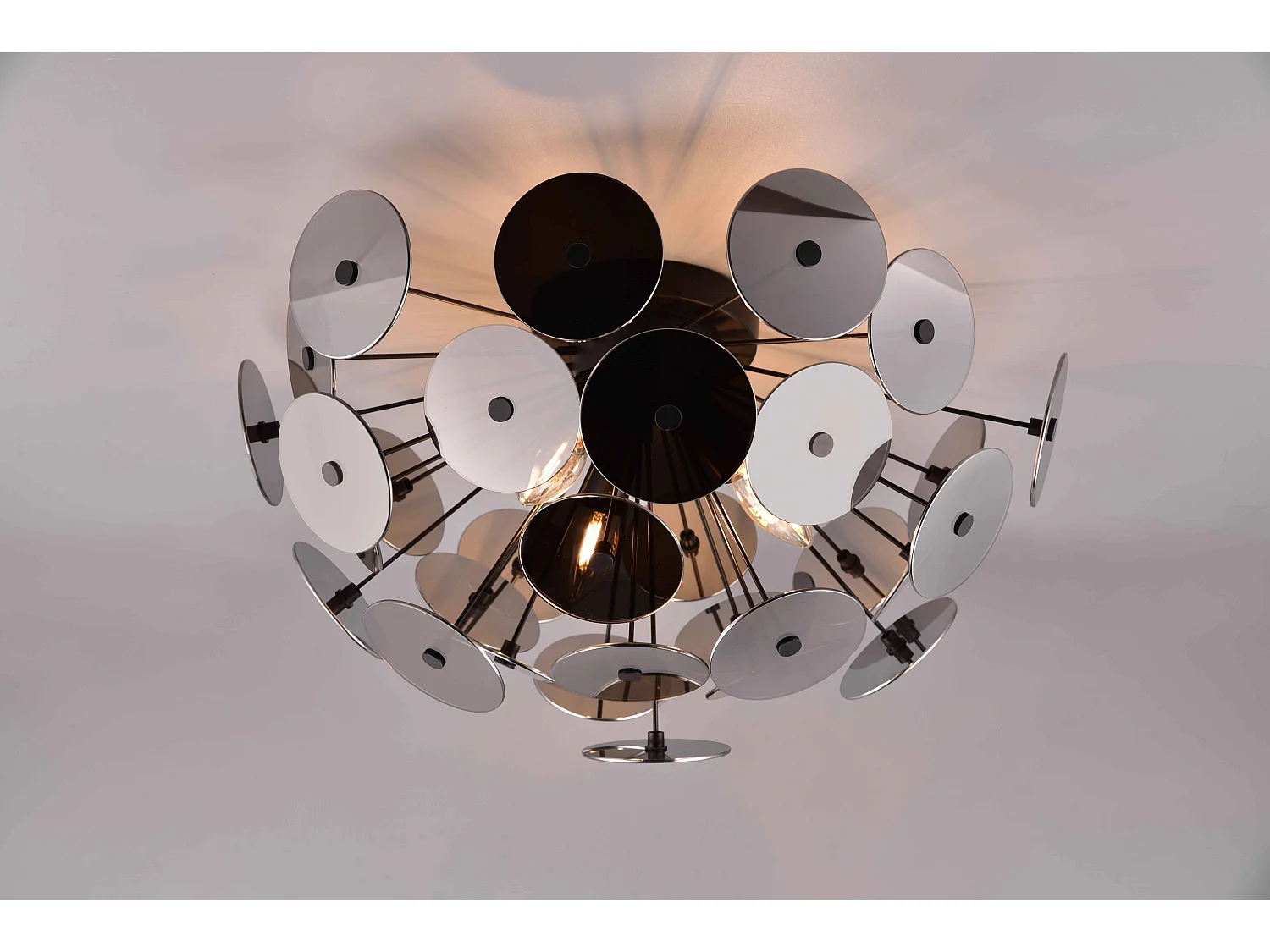 Plafoniera sfera tondi, metallo, nero cromato, D 54 cm, Discalgo