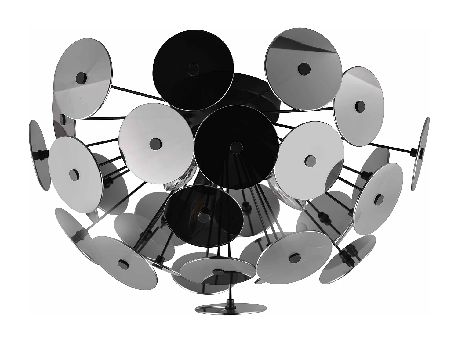 Plafoniera sfera tondi, metallo, nero cromato, D 54 cm, Discalgo