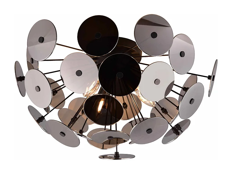 Plafoniera sfera tondi, metallo, nero cromato, D 54 cm, Discalgo