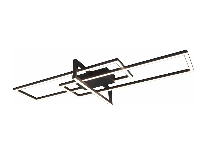 Plafoniera LED triplo rettangolo, metallo, nero, L 100 cm, Salinas