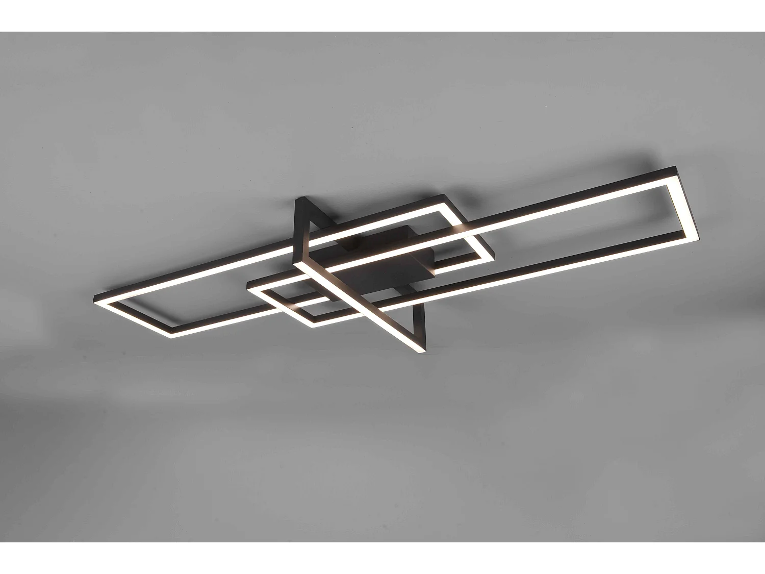Plafoniera LED triplo rettangolo, metallo, nero, L 100 cm, Salinas