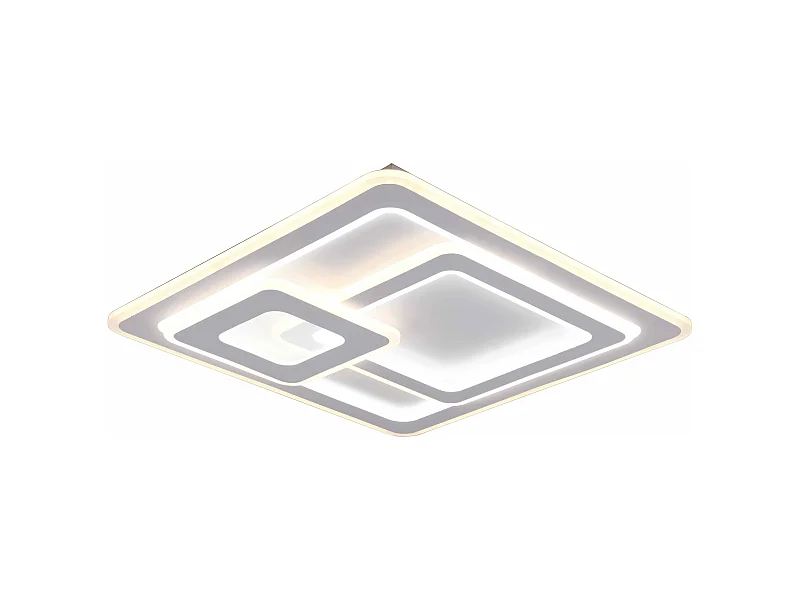 Plafoniera LED quadrati, metallo, bianco, L 51 cm, Mita