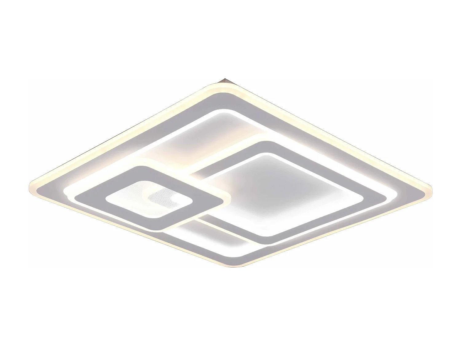 Plafoniera LED quadrati, metallo, bianco, L 51 cm, Mita