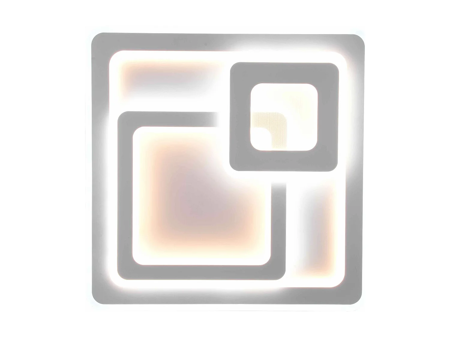 Plafoniera LED quadrati, metallo, bianco, L 51 cm, Mita