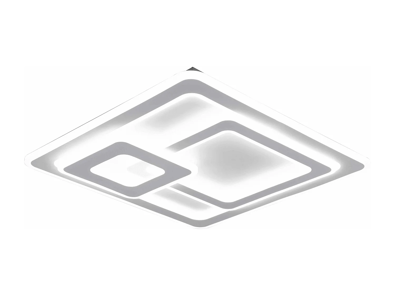 Plafoniera LED quadrati, metallo, bianco, L 51 cm, Mita