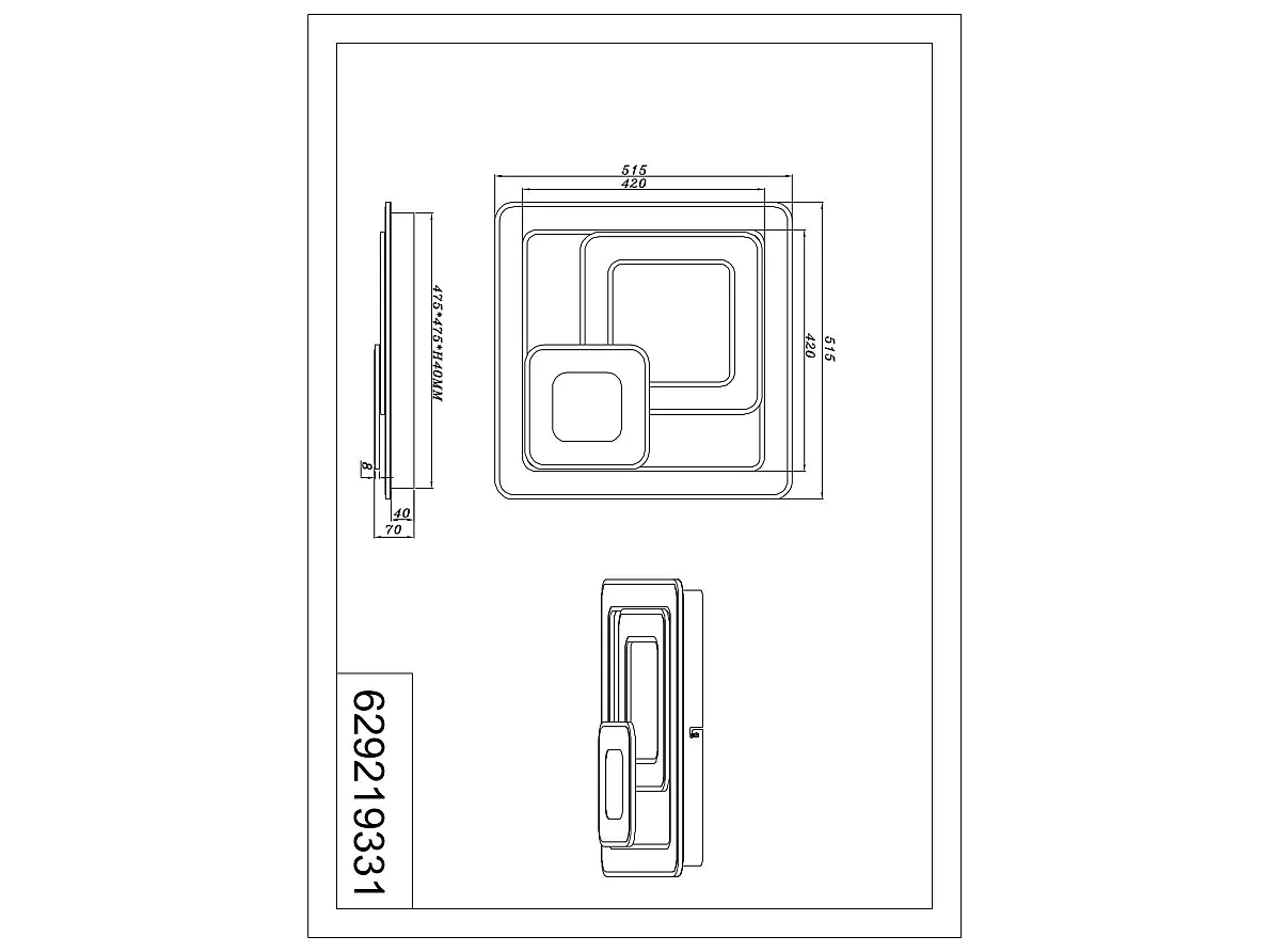 Plafondlamp MITA - 0x0x7 cm - Wit