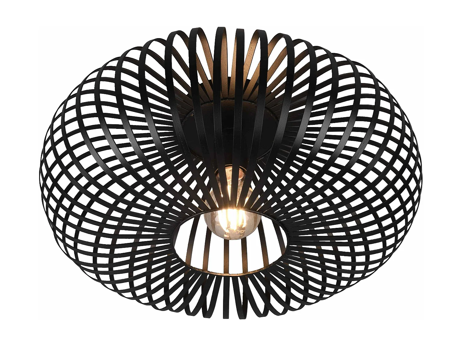 Plafoniera ellisse, metallo, nero, D 40 cm, Johann