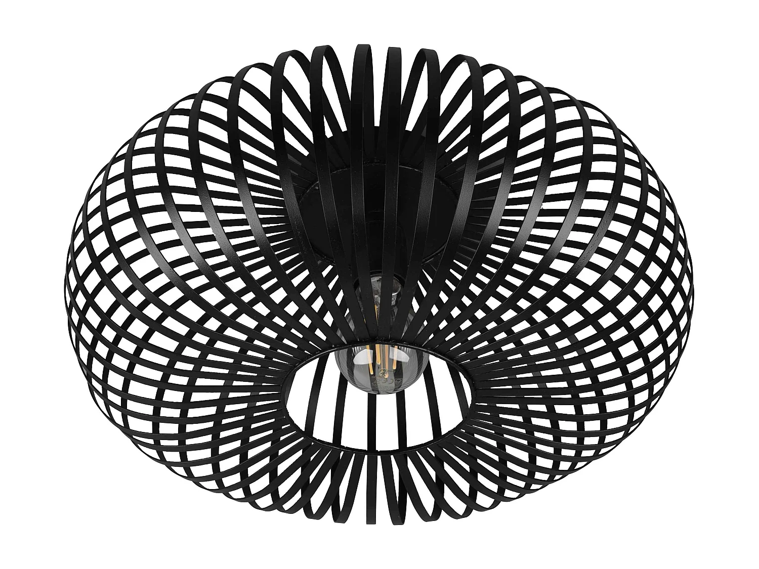 Plafoniera ellisse, metallo, nero, D 40 cm, Johann