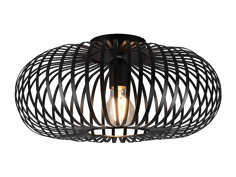 Plafoniera ellisse, metallo, nero, D 40 cm, Johann