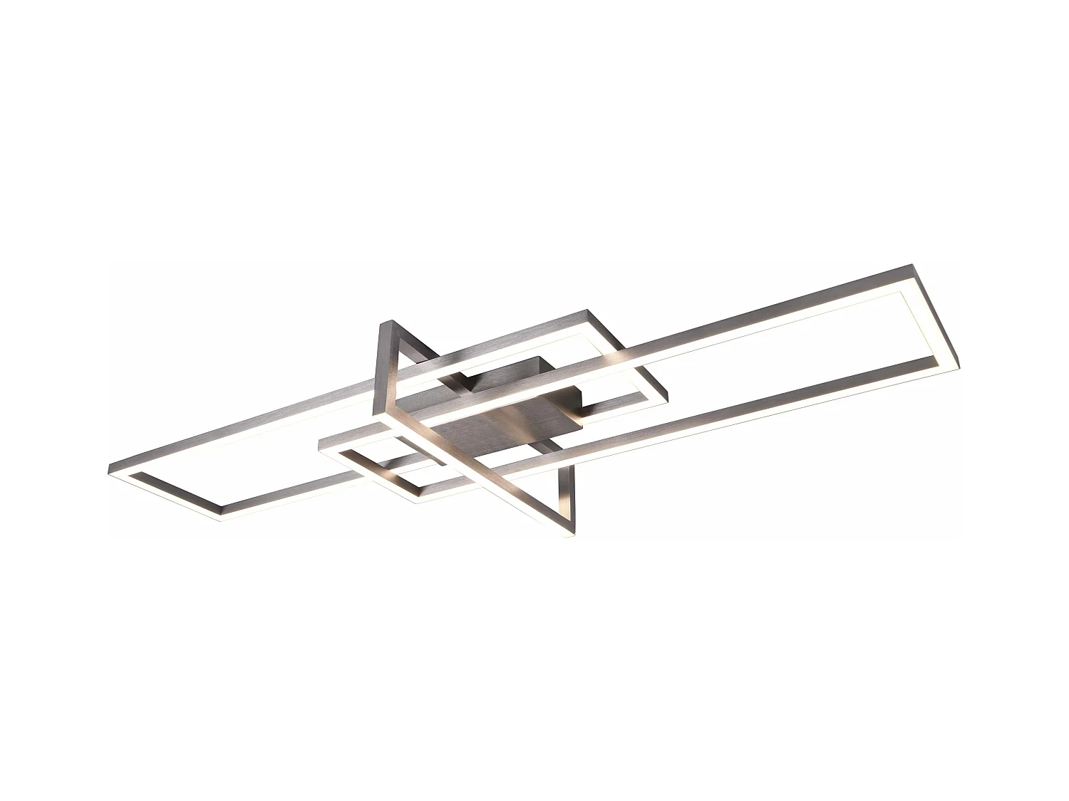 Plafoniera LED triplo rettangolo, metallo, acciaio satinato, L 100 cm, Salinas
