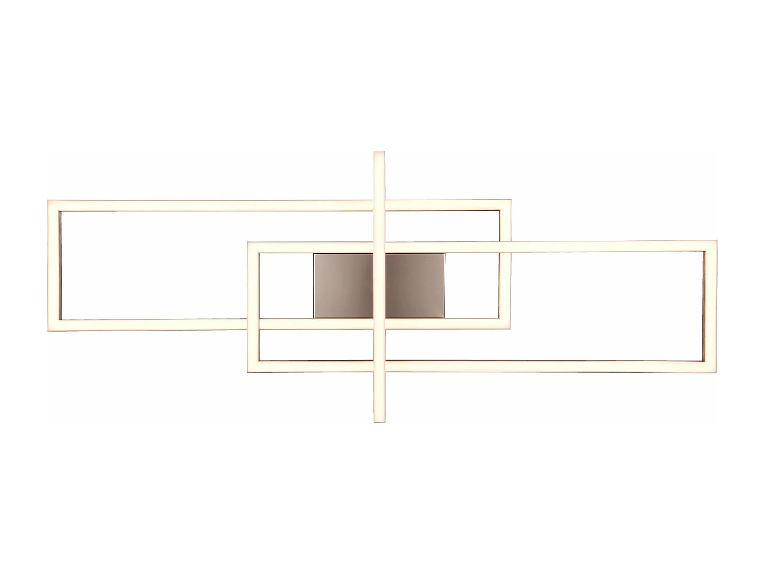 Plafoniera LED triplo rettangolo, metallo, acciaio satinato, L 100 cm, Salinas