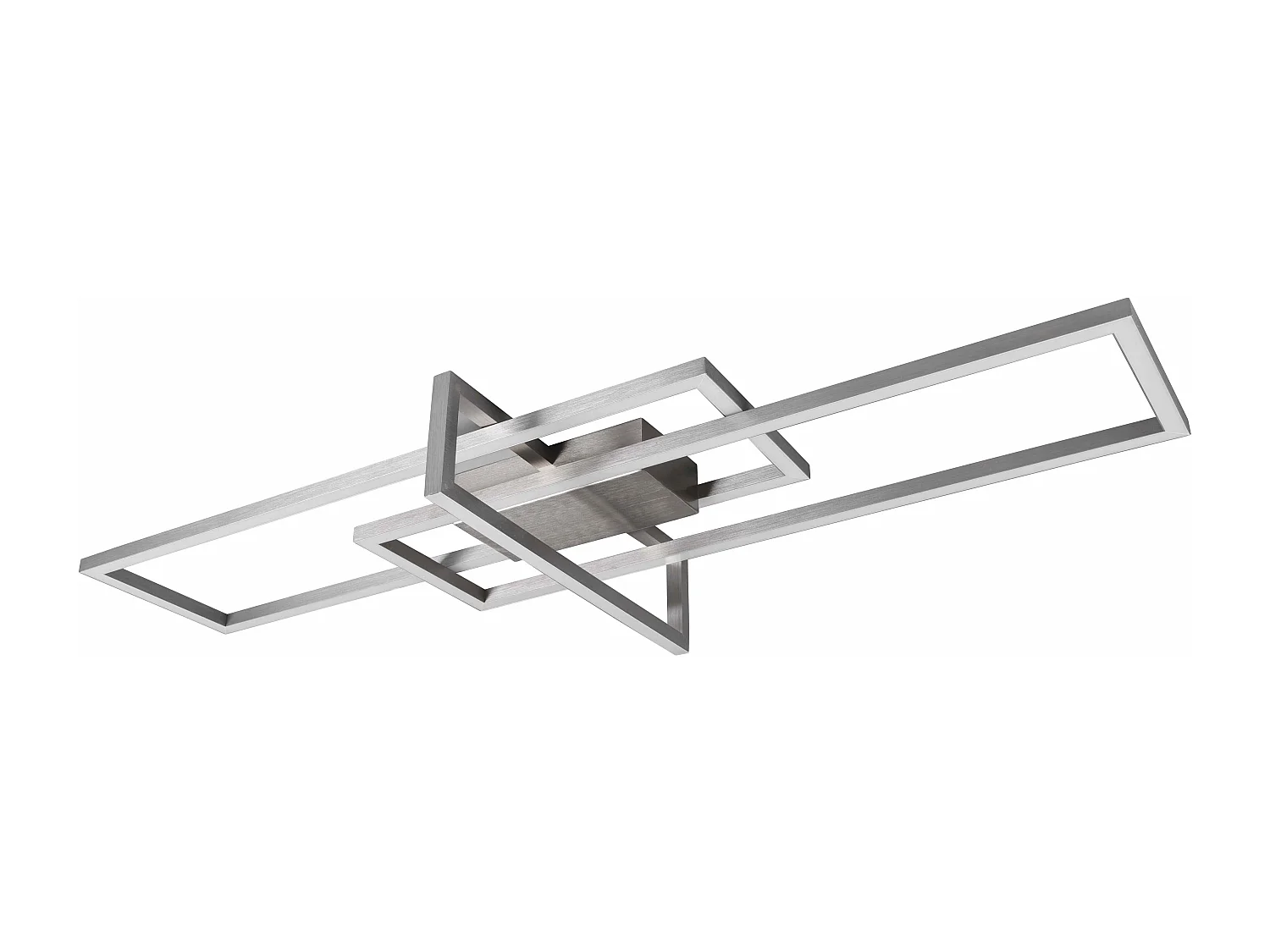 Plafoniera LED triplo rettangolo, metallo, acciaio satinato, L 100 cm, Salinas