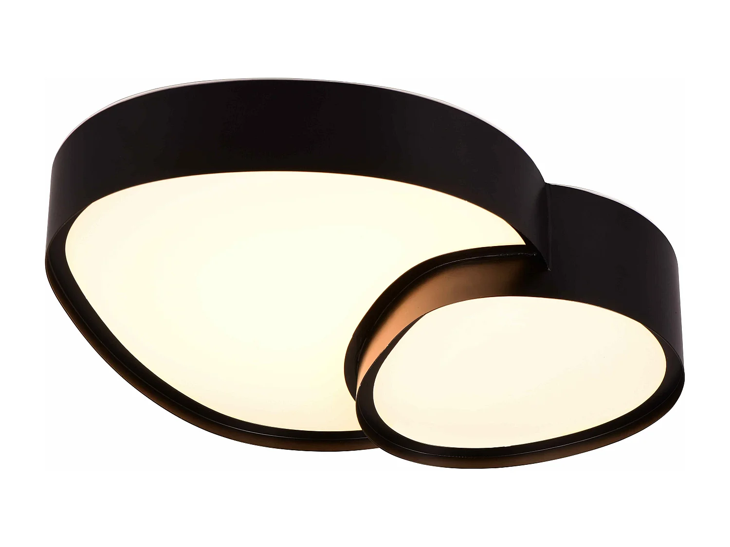 Plafoniera LED a forma organica, metallo, nero, L 44 cm, Rise