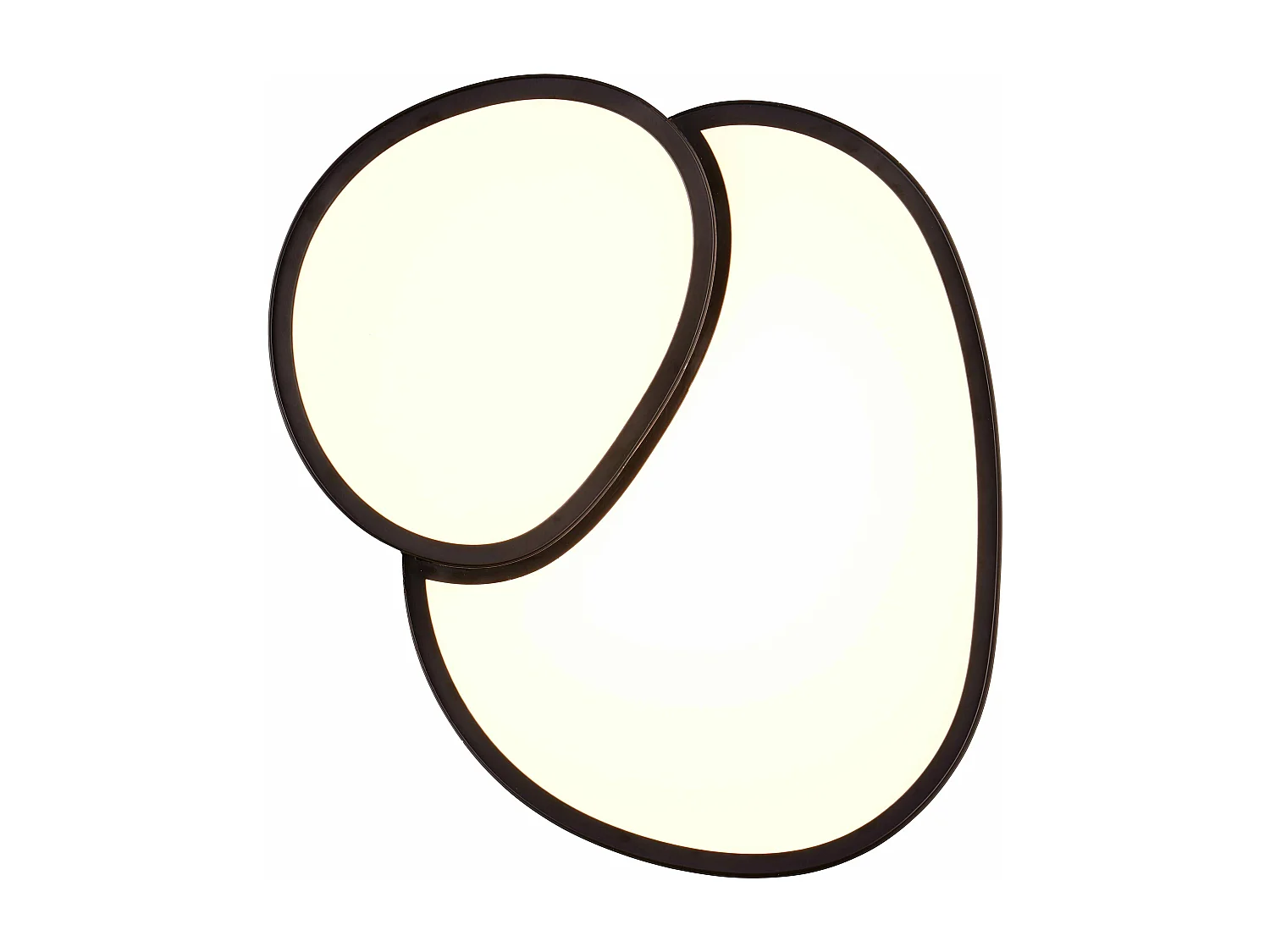 Plafoniera LED a forma organica, metallo, nero, L 44 cm, Rise