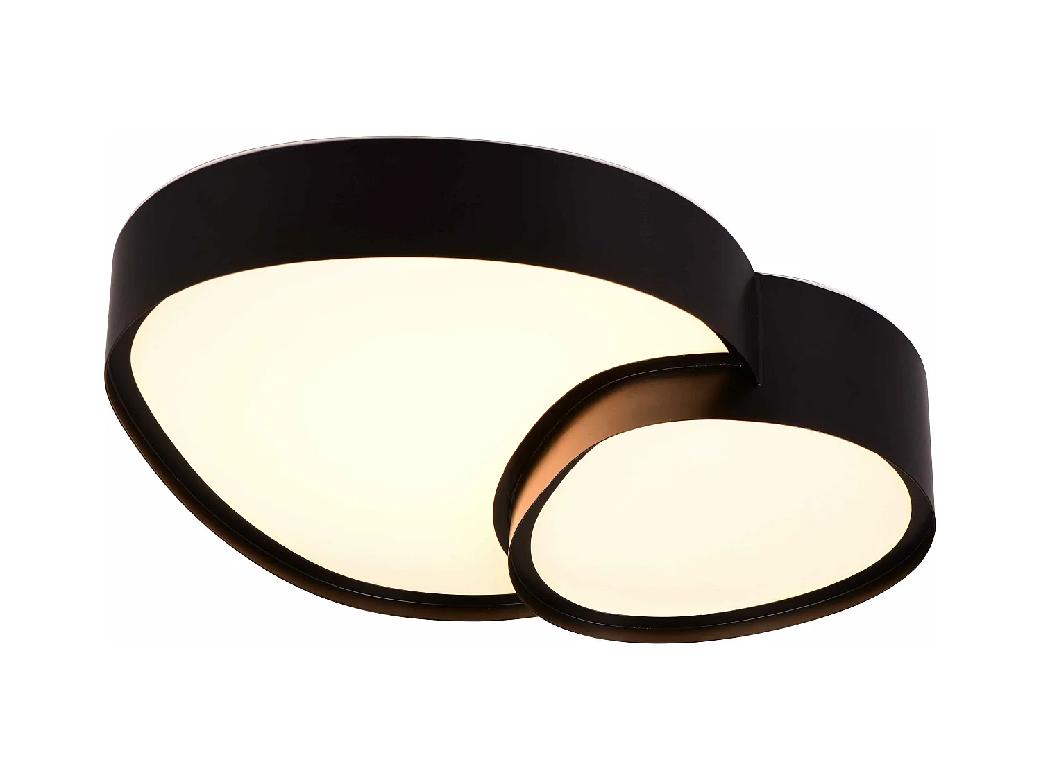 Plafoniera LED a forma organica, metallo, nero, L 44 cm, Rise