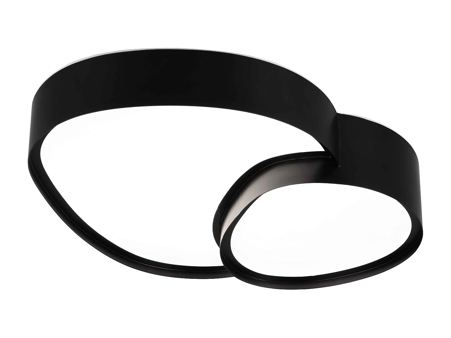 Plafoniera LED a forma organica, metallo, nero, L 44 cm, Rise