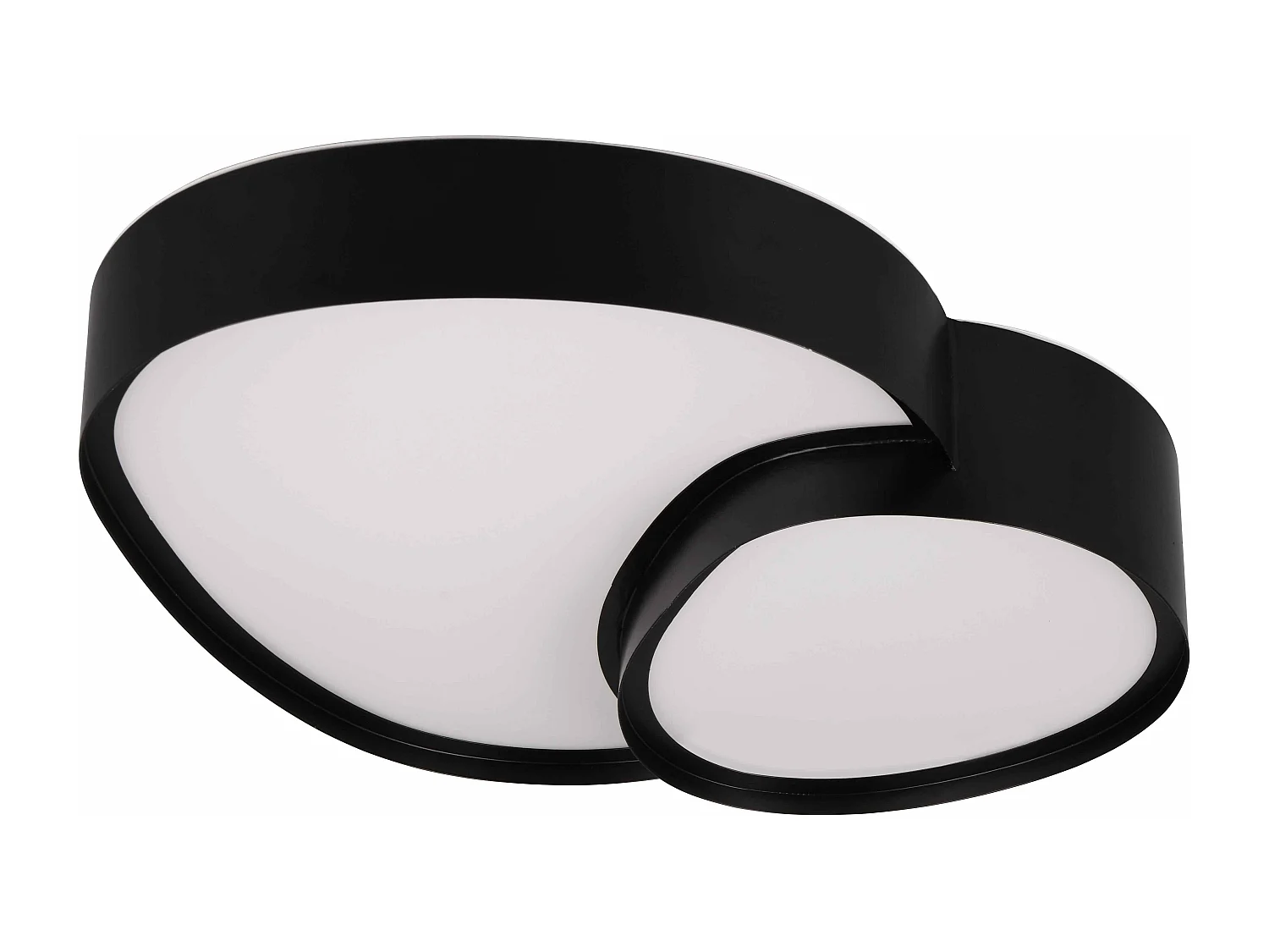 Plafoniera LED a forma organica, metallo, nero, L 44 cm, Rise