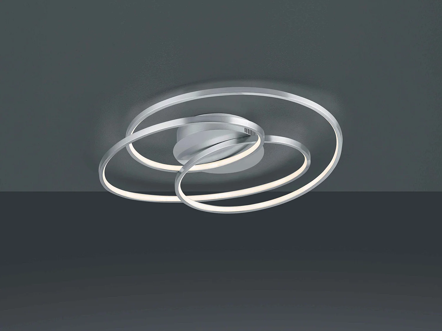 Plafoniera LED cerchi, metallo, acciaio satinato, D 60 cm, Gale