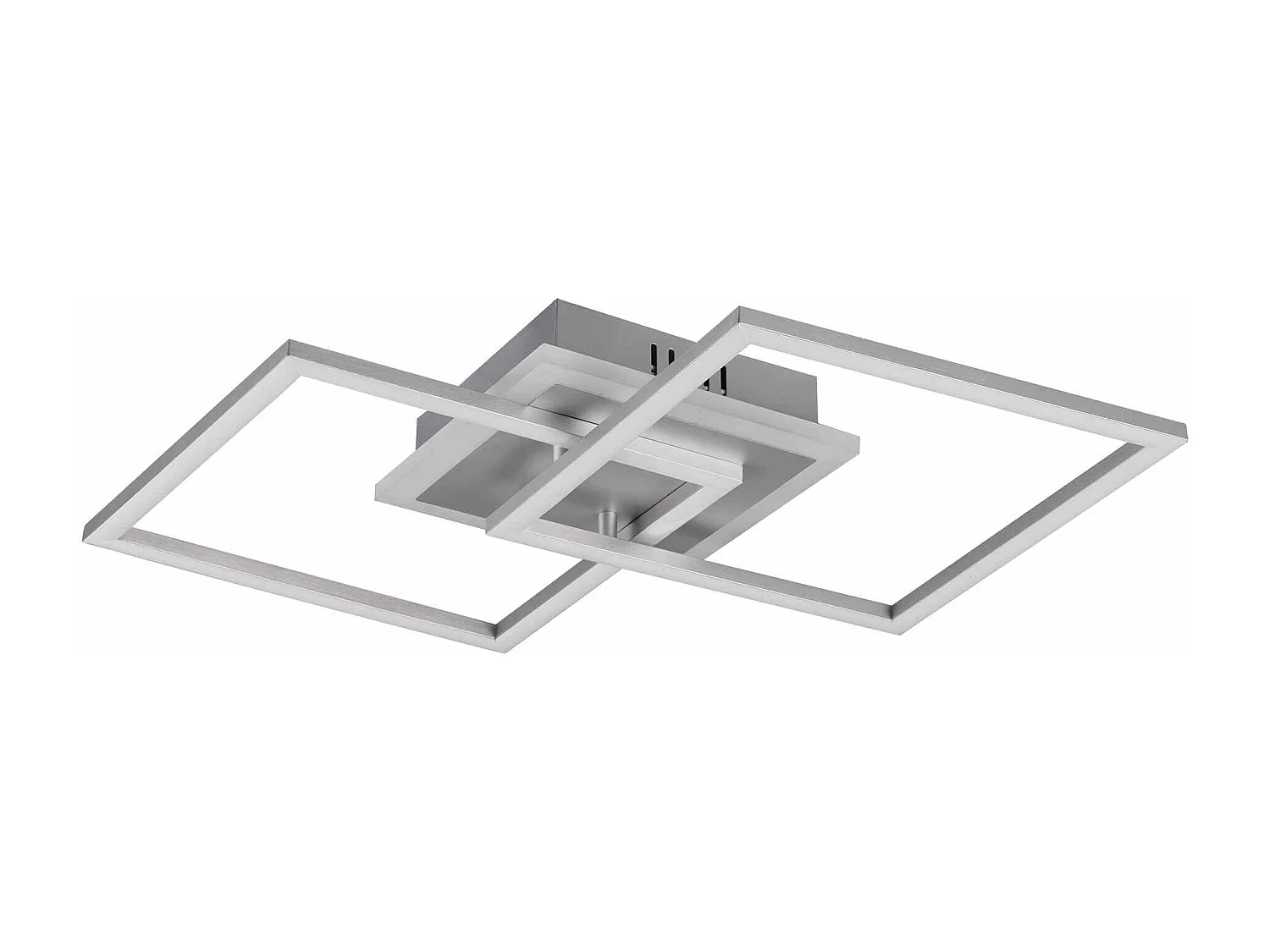 Plafoniera LED doppio quadrato, metallo, alluminio, L 57 cm, Venida