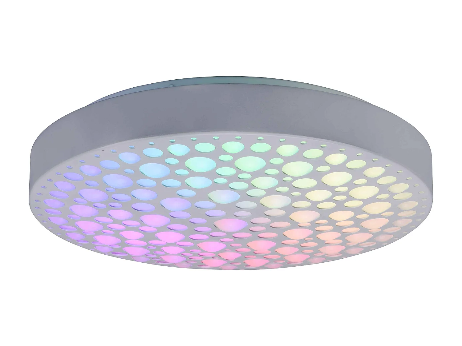 Plafoniera LED RGB, bianco effetto cerchi, D 40 cm, Chizu