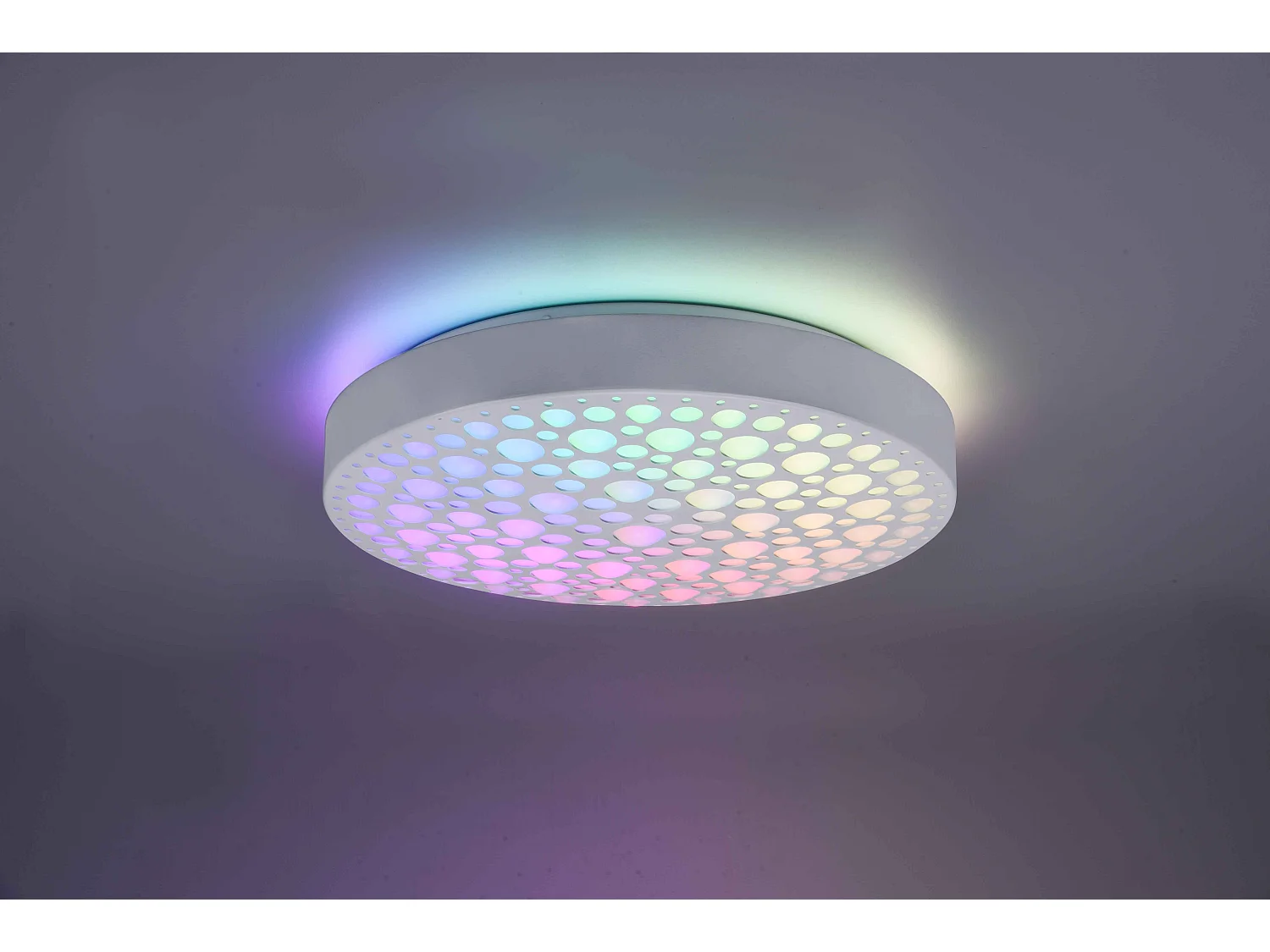 Plafoniera LED RGB, bianco effetto cerchi, D 40 cm, Chizu