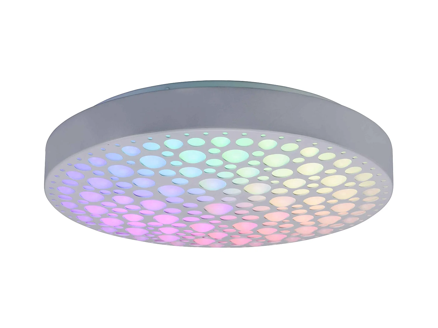 Plafoniera LED RGB, bianco effetto cerchi, D 40 cm, Chizu